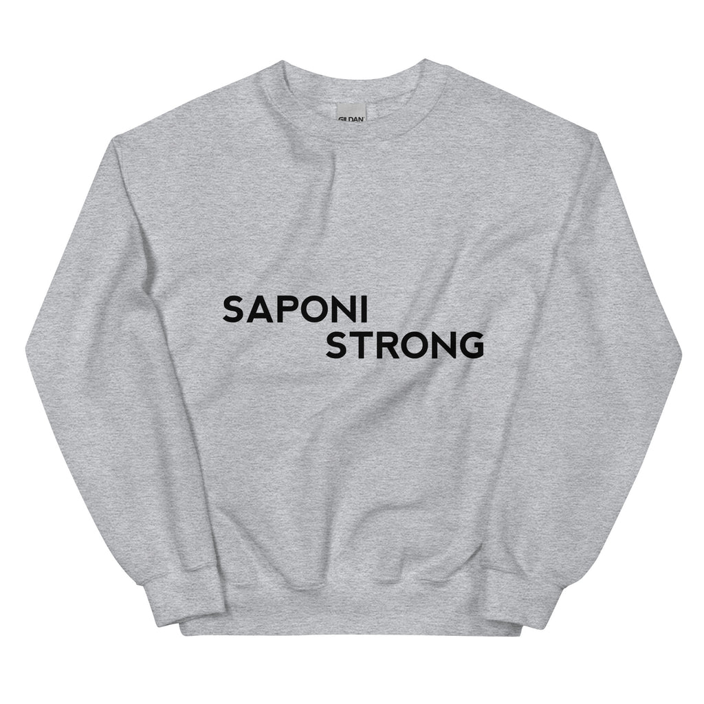Saponi Strong Sport Grey Unisex Sweatshirt by Chained Dolls