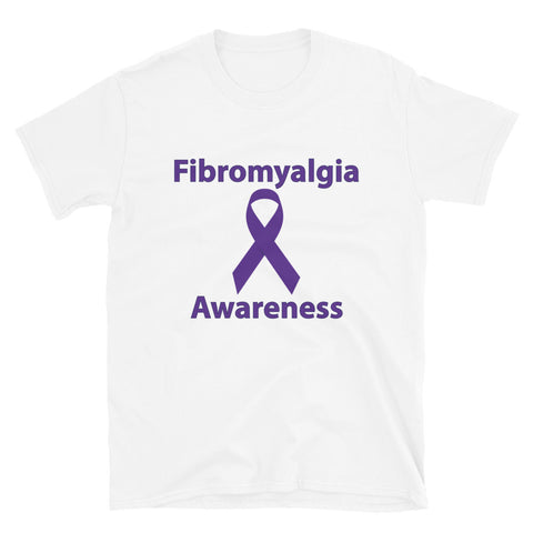 Fibromyalgia Awareness Ribbon White T-shirt by Chained dolls