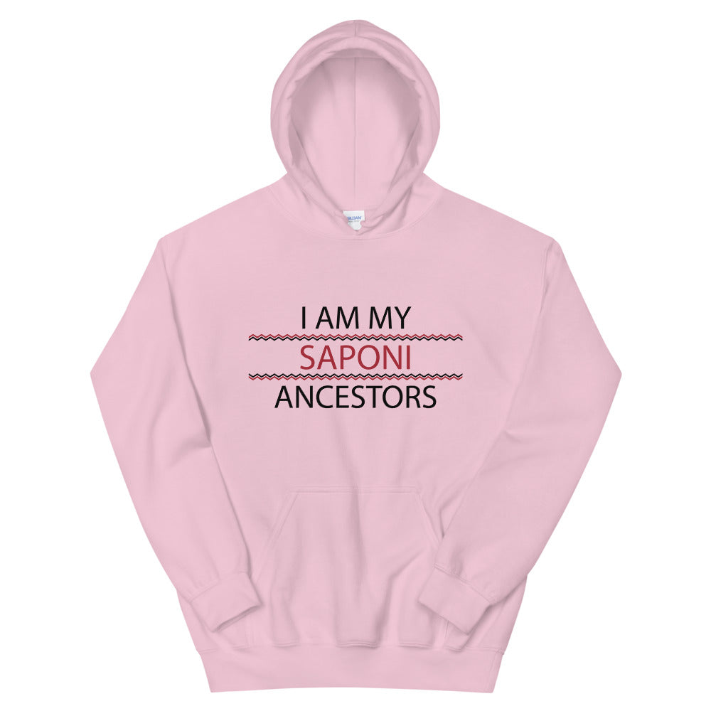 I Am My Saponi Ancestors Light Pink Hoodies by Chained Dolls