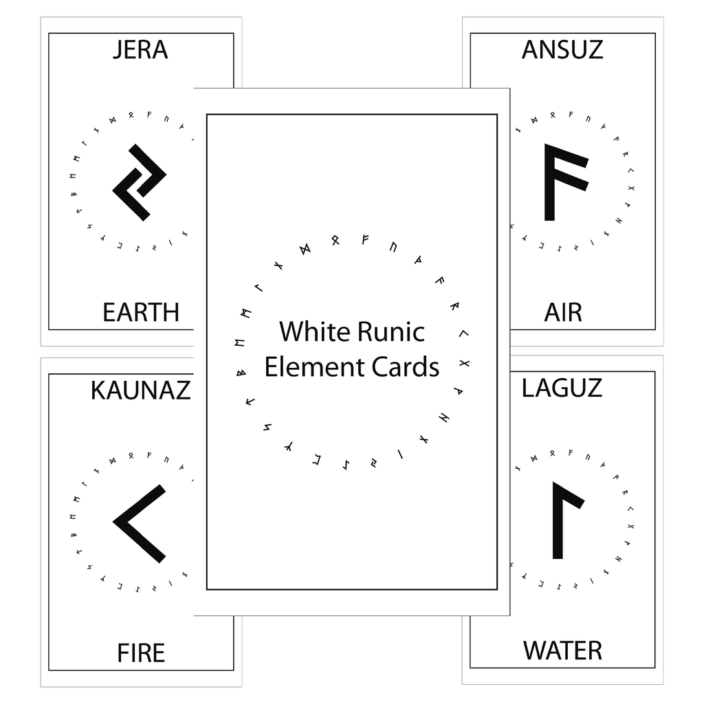 New | White Runic Element Cards