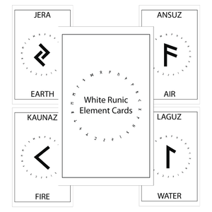 New | White Runic Element Cards