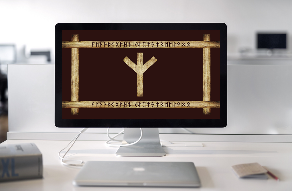 Algiz Brown Grunge Desktop Wallpaper by Chained Dolls