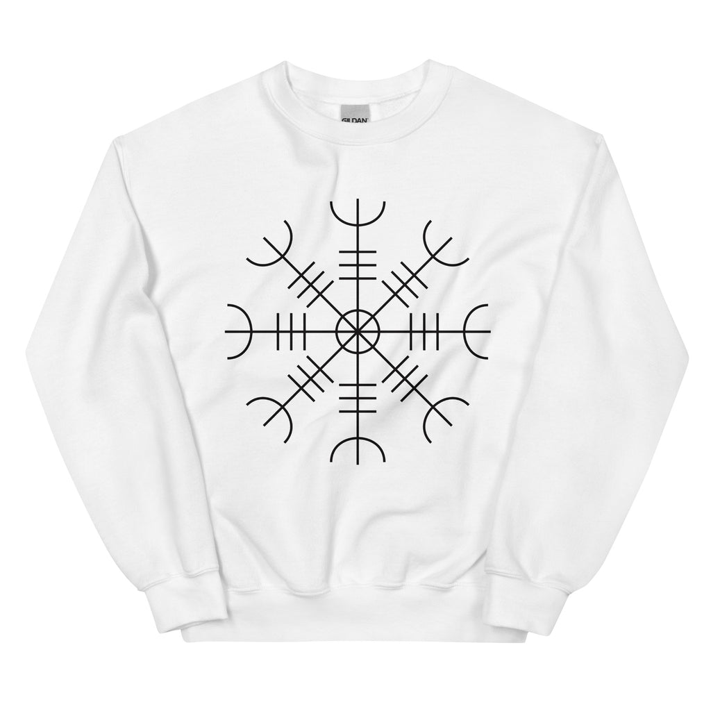 Aegishjalmr White Unisex Sweatshirt by Chained Dolls