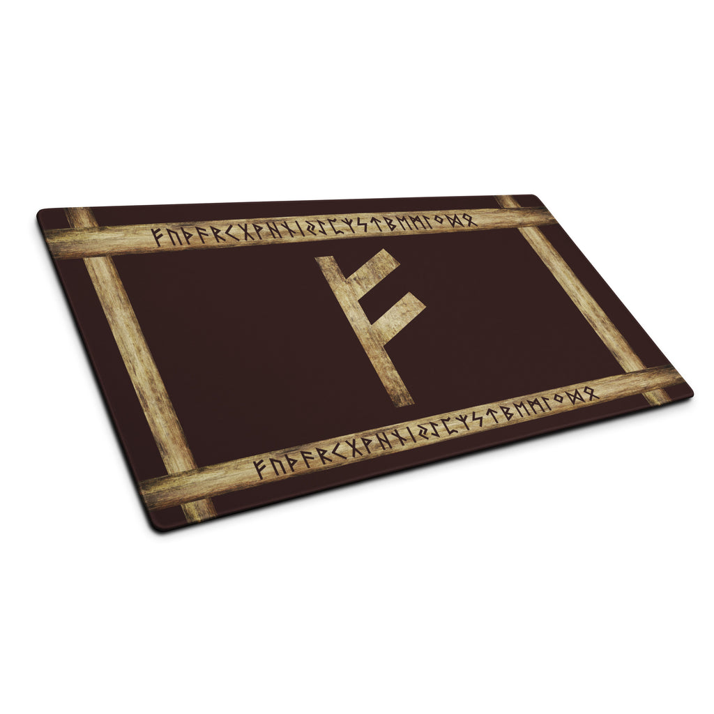 Fehu Brown Grunge Gaming Mouse Pad by Chained Dolls