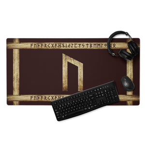 Uruz Brown Grunge Gaming Mouse Pad by Chained Dolls