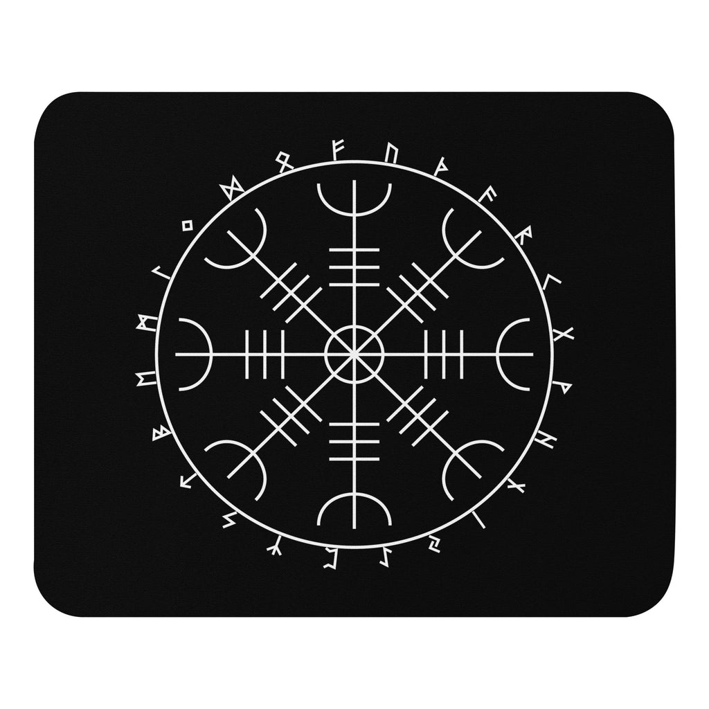 Aegishjalmr Runes Black Mouse Pad by Chained Dolls