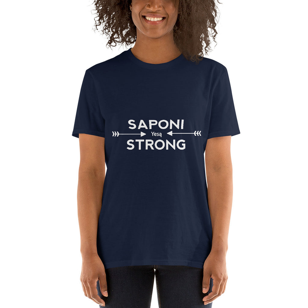 Saponi Strong Arrows Navy Unisex T-shirt by Chained Dolls