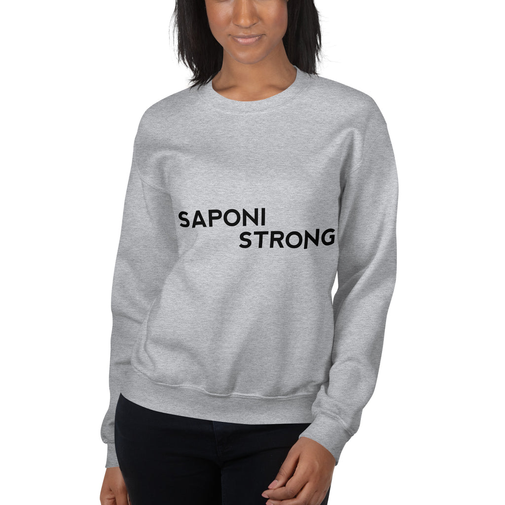 Saponi Strong Sport Grey Unisex Sweatshirt by Chained Dolls