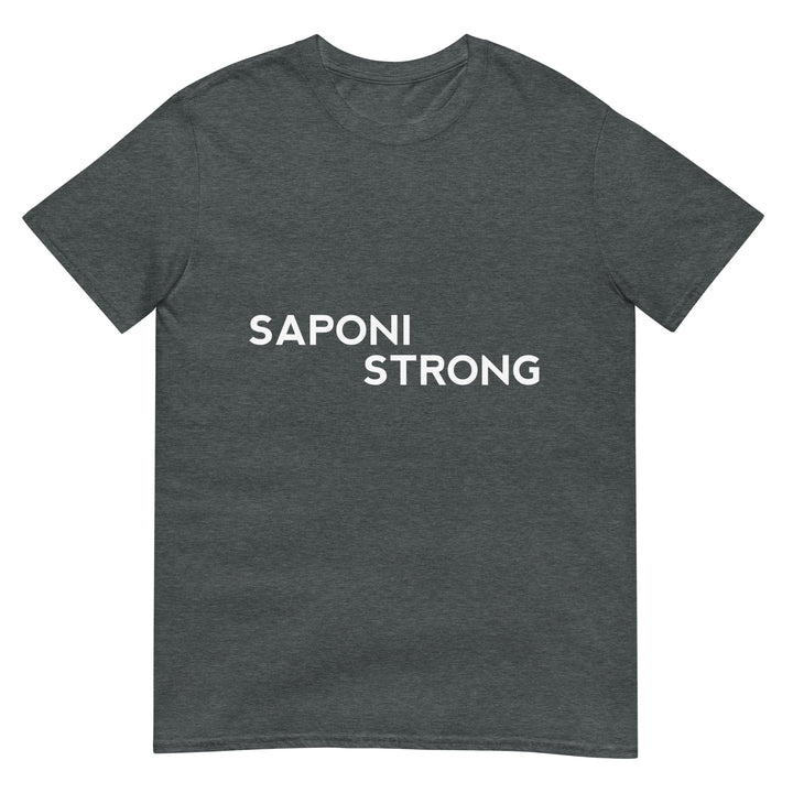Saponi Strong Dark Heather Unisex T-shirt by Chained Dolls