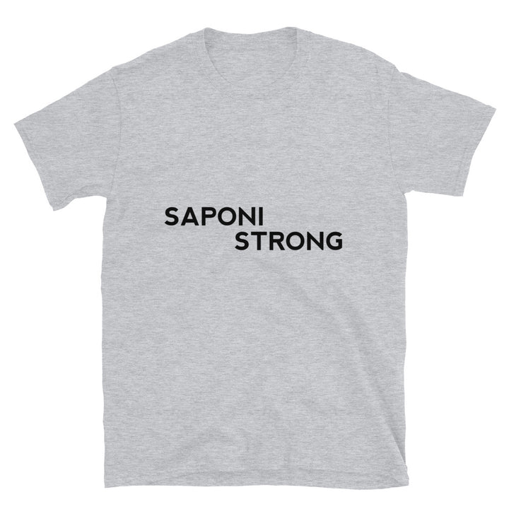 Saponi Strong Heather Gray Unisex T-shirt by Chained Dolls