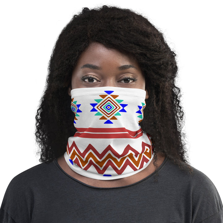 Sienna and White Indigenous Print Neck Gaiter by Chained Dolls