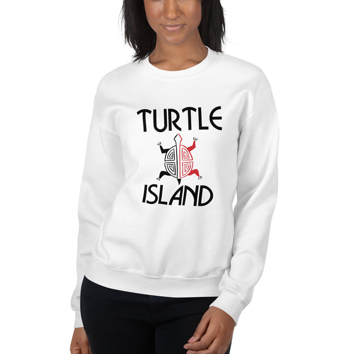 Turtle Island White Unisex Sweatshirt by Chained Dolls