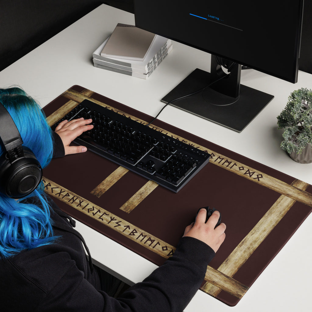 Uruz Brown Grunge Gaming Mouse Pad by Chained Dolls
