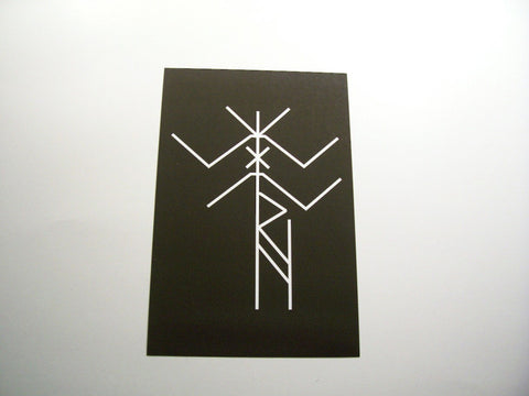 Hagazussa Bind Rune Black Altar Card by Chained Dolls