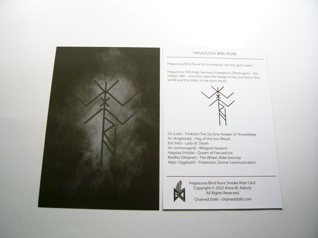 Hagazussa Bind Rune Smoke Altar Card by Chained Dolls