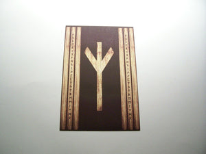 Algiz Brown Grunge Altar Card by Chained Dolls