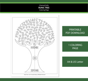 Runic Tree Coloring Page by Chained Dolls