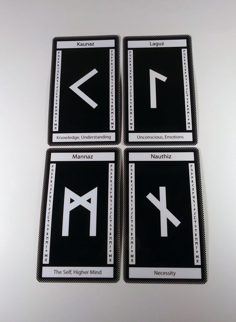 Black Glass Rune Cards by Chained Dolls