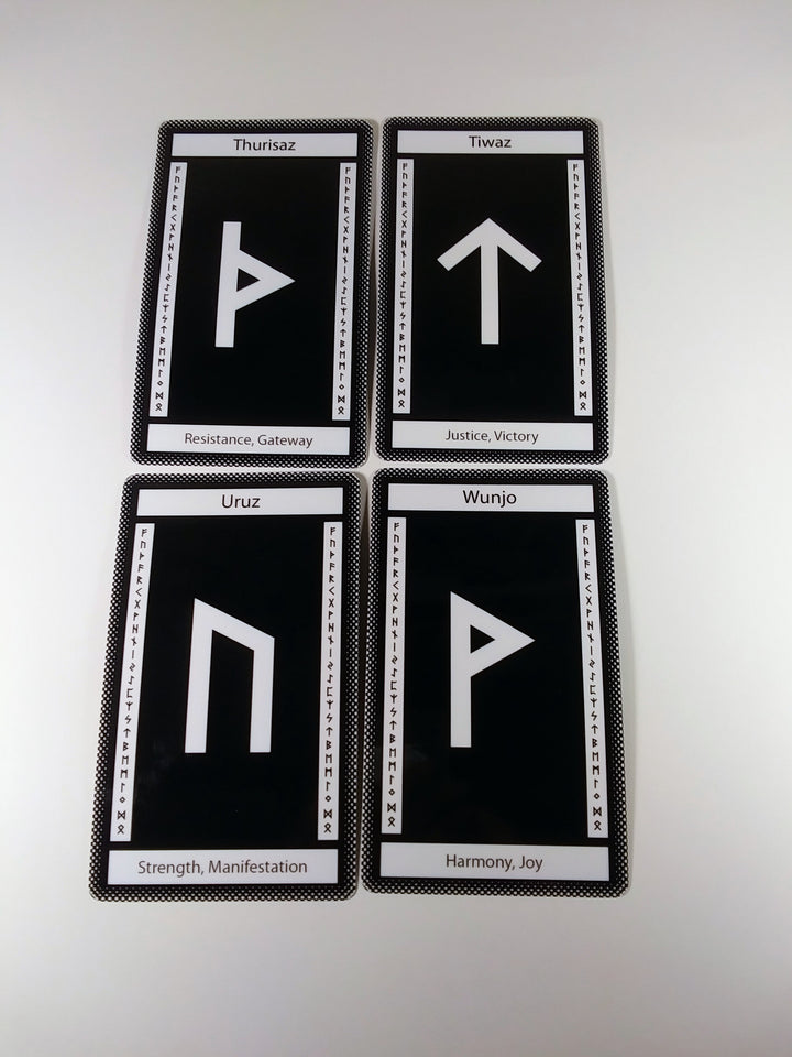 Black Glass Rune Cards by Chained Dolls