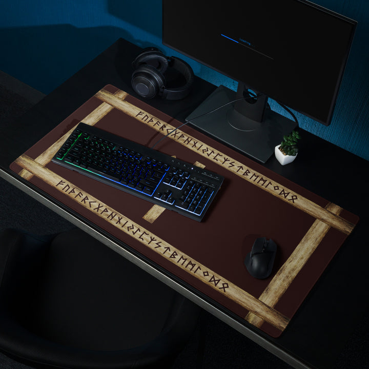 Algiz Brown Grunge Gaming Mouse Pad by Chained Dolls