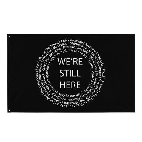 We're Still Here Black Wall Hanging by Chained Dolls