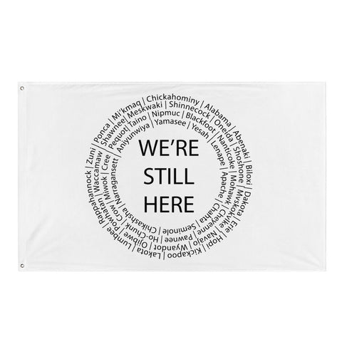 We're Still Here White Wall Hanging by Chained Dolls