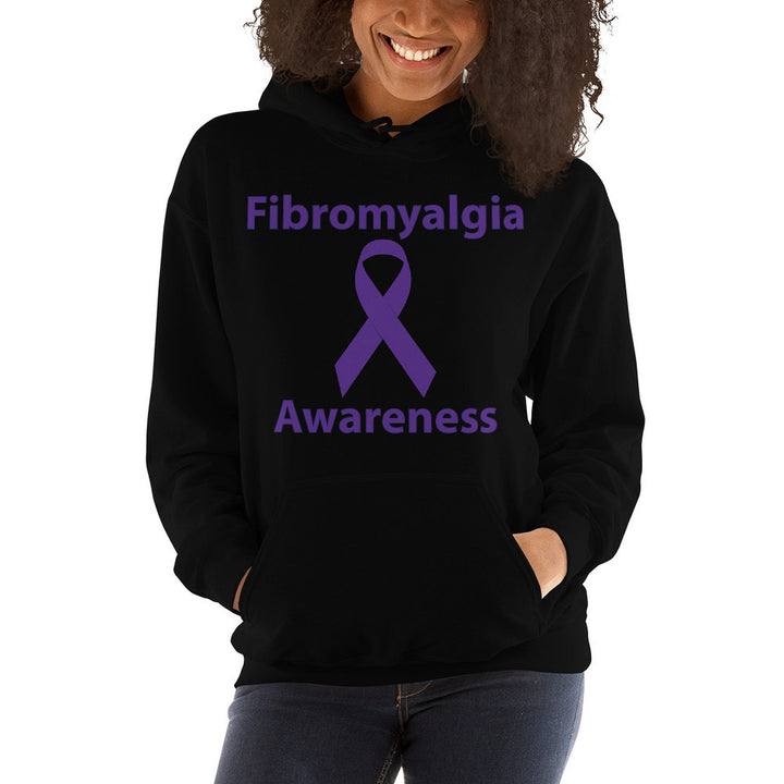 Fibromyalgia Awareness Ribbon Black Hoodie by Chained Dolls