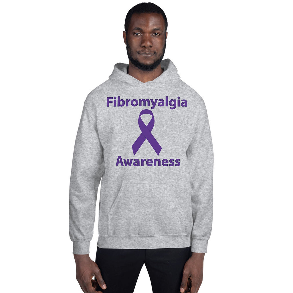 Fibromyalgia Awareness Ribbon sport Grey Hoodie by Chained Dolls