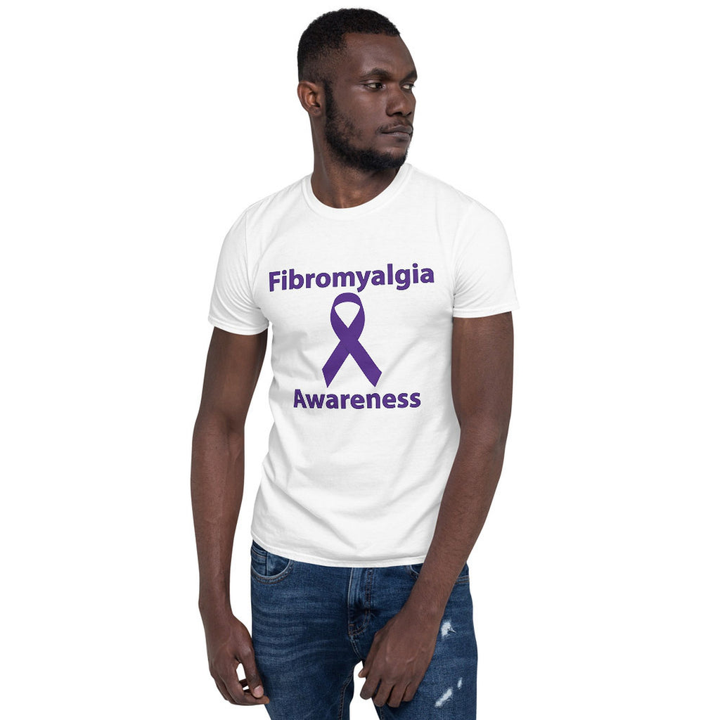 Fibromyalgia Awareness Ribbon White T-shirts by Chained Dolls