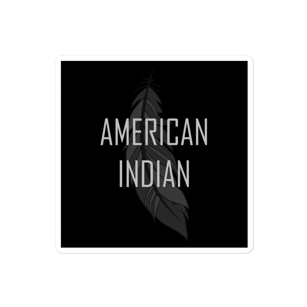 American Indian Feather 4 inch x 4 inch Sticker by Chained Dolls