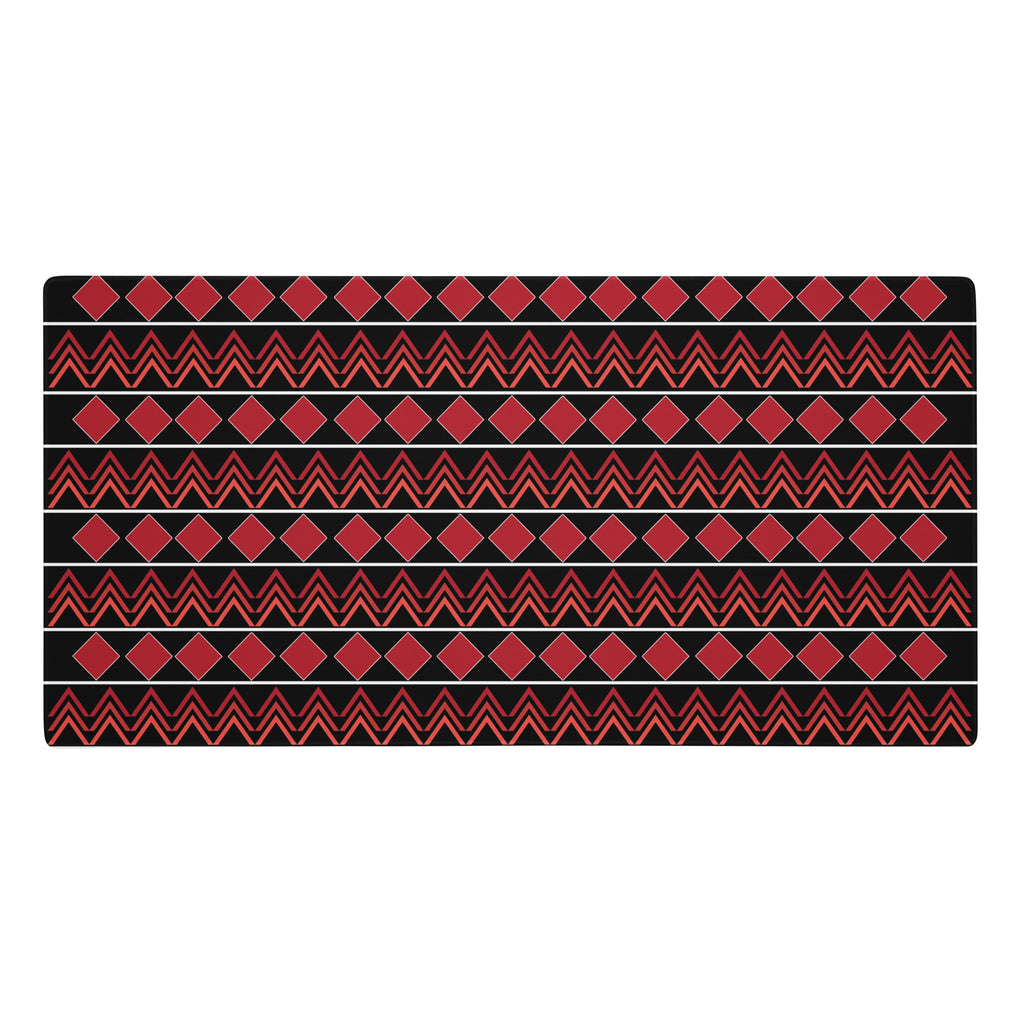 Red and Black Indigenous Print Gaming Mouse Pad by Chained Dolls