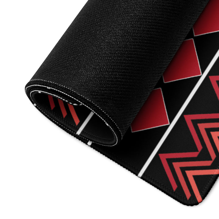 Red and Black Indigenous Print Gaming Mouse Pad by Chained Dolls