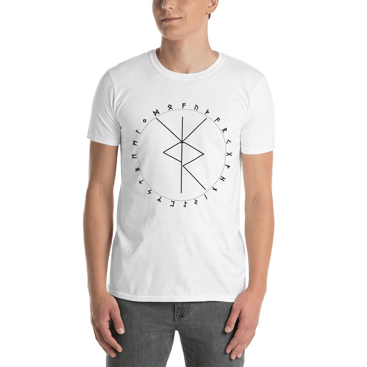 Travel Bind Rune White Unisex T-shirt by Chained Dolls