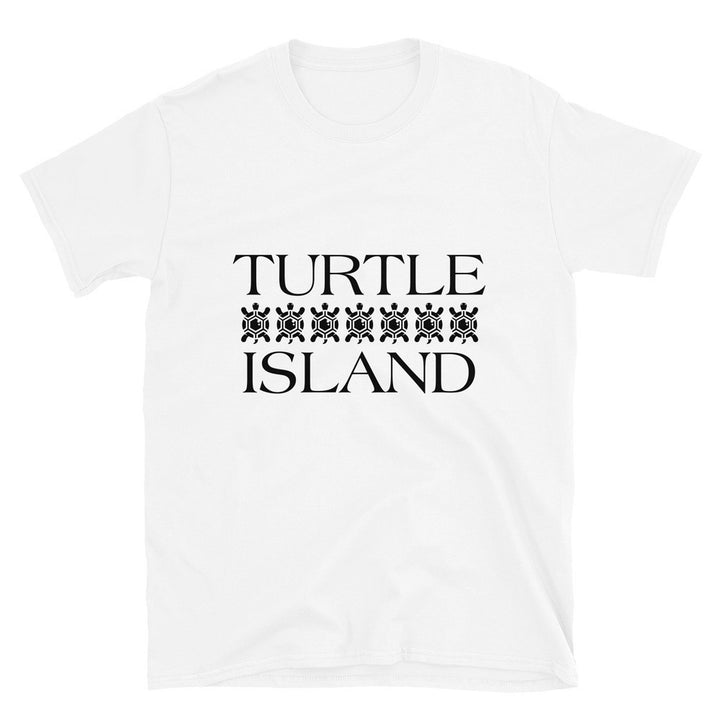 Turtle Island White Unisex T-shirt 4 by Chained Dolls