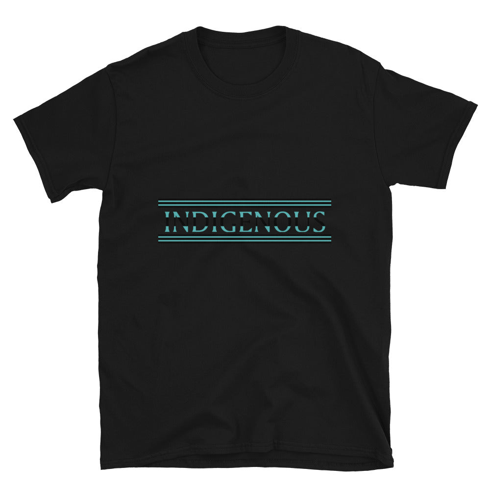 Indigenous Turquoise and Black Unisex T-shirts by Chained Dolls