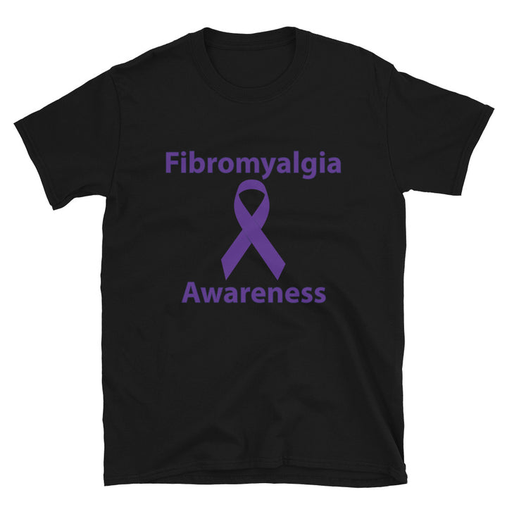 Fibromyalgia Awareness Ribbon Black T-shirt by Chained Dolls