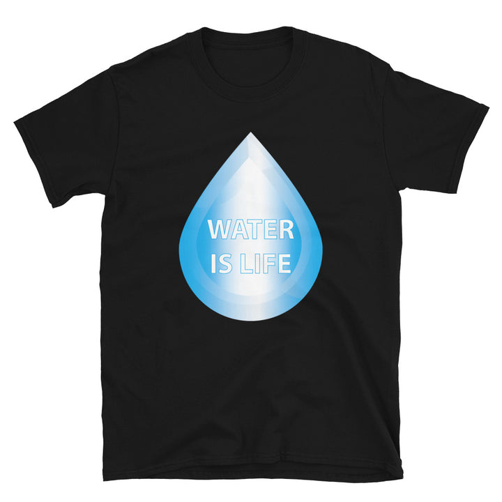 Water Is Life 3 Black Unisex T-shirt by Chained Dolls