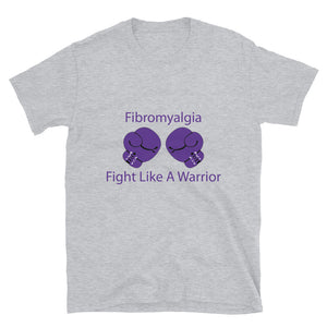 Fibromyalgia Fight Like A Warrior Sport Grey T-shirts by Chained Dolls