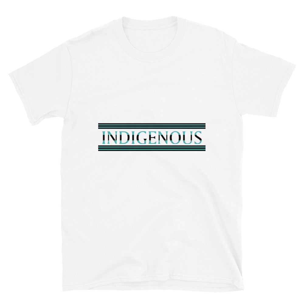 Indigenous Turquoise and Black Unisex T-shirts by Chained Dolls