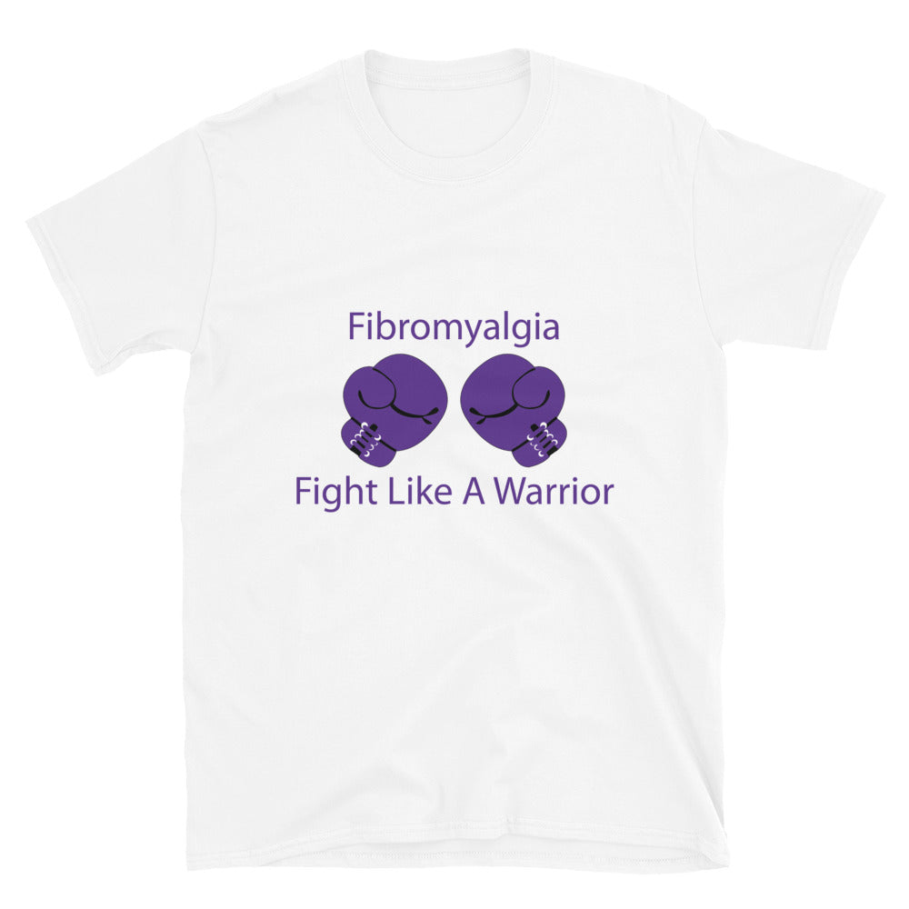 Fibromyalgia Fight Like A Warrior White T-shirts by Chained Dolls
