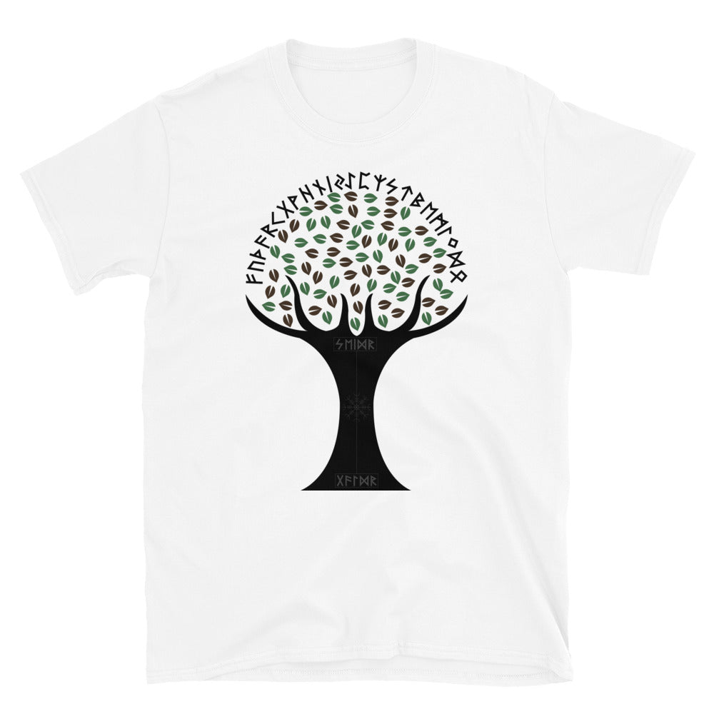 Runic Tree Unisex White T-shirt by Chained Dolls