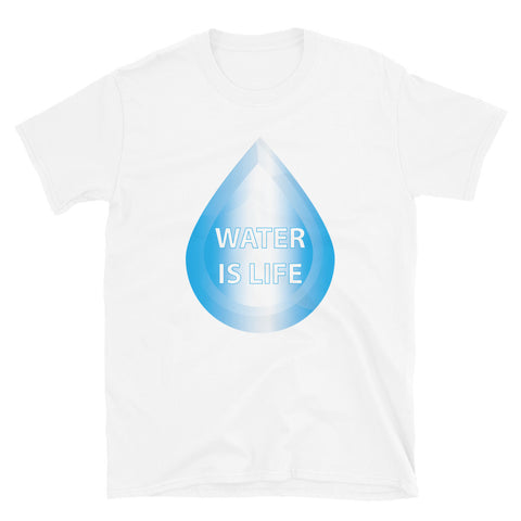 Water Is Life 3 White Unisex T-shirt by Chained Dolls