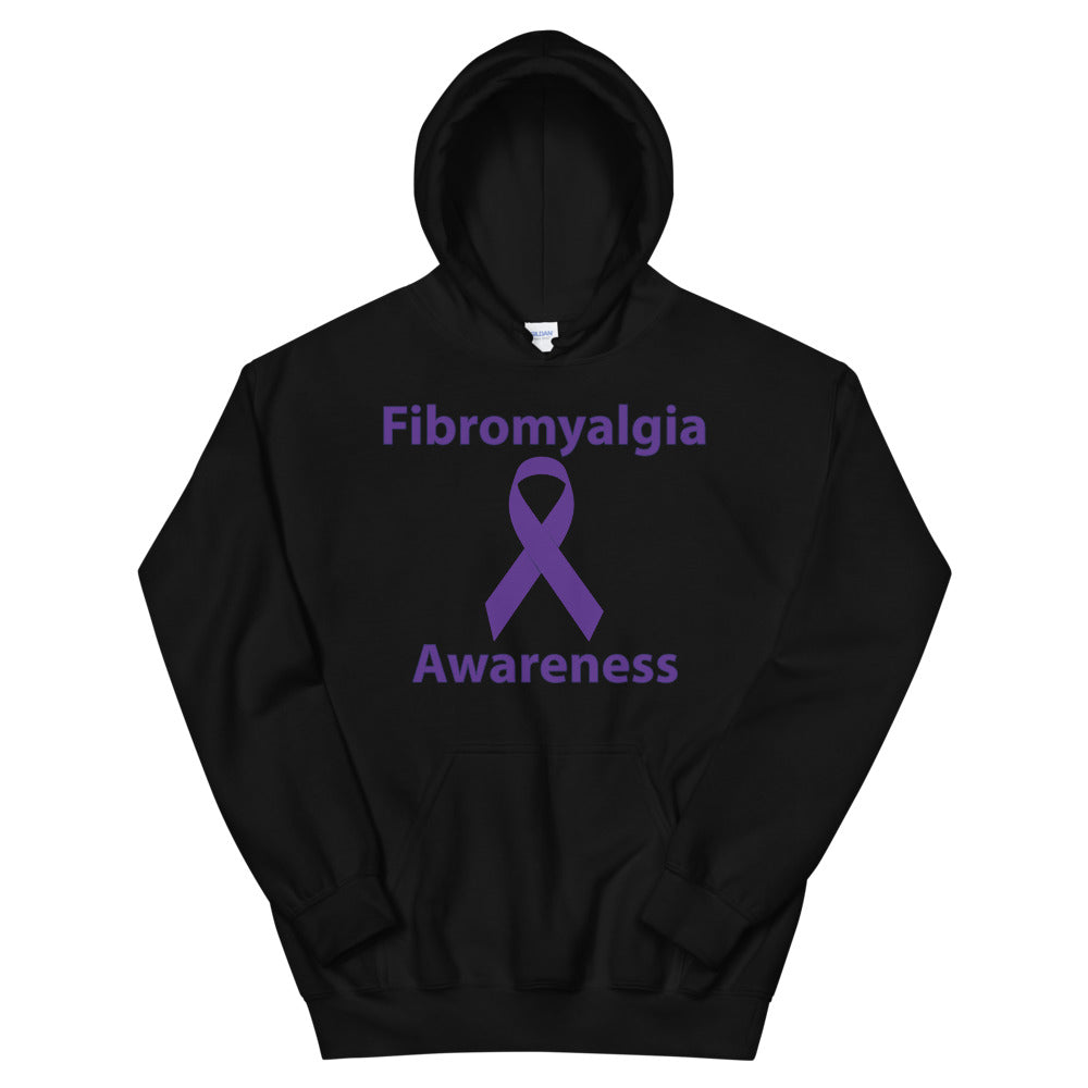 Fibromyalgia Awareness Ribbon Black Hoodie by Chained Dolls