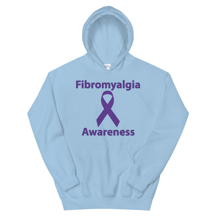 Fibromyalgia Awareness Ribbon Light Blue Hoodie by Chained Dolls