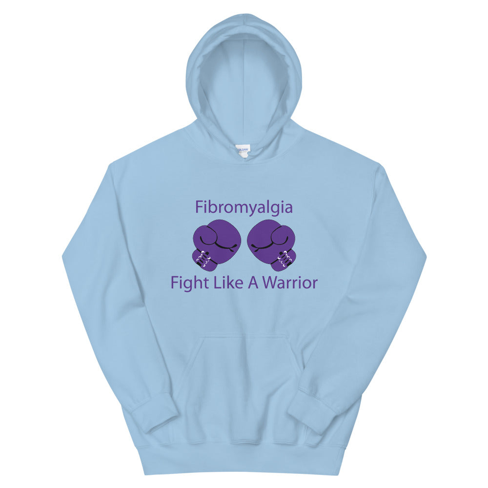 Fibromyalgia Fight Like A Warrior Light Blue Hoodies by Chained Dolls