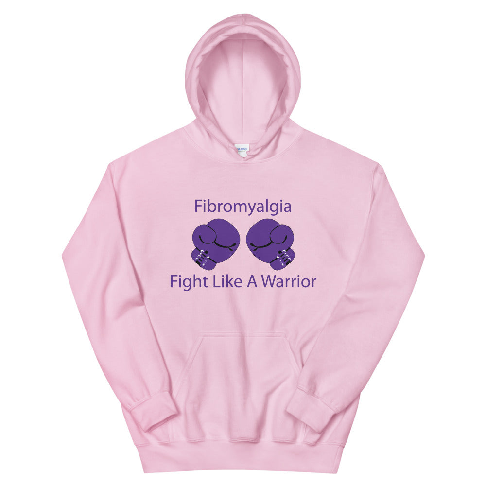 Fibromyalgia Fight Like A Warrior Light Pink Hoodies by Chained Dolls