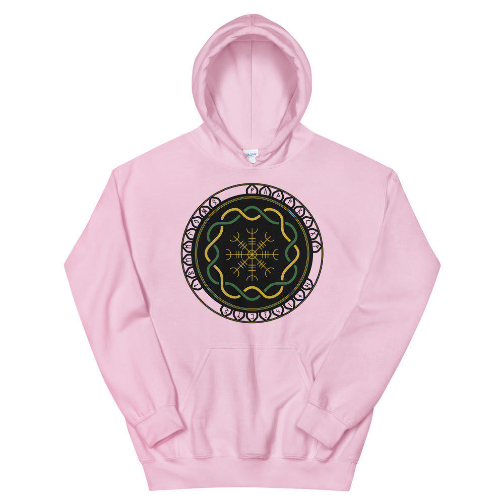 Celtic Runes 3 Light Pink Unisex Hoodies by Chained Dolls