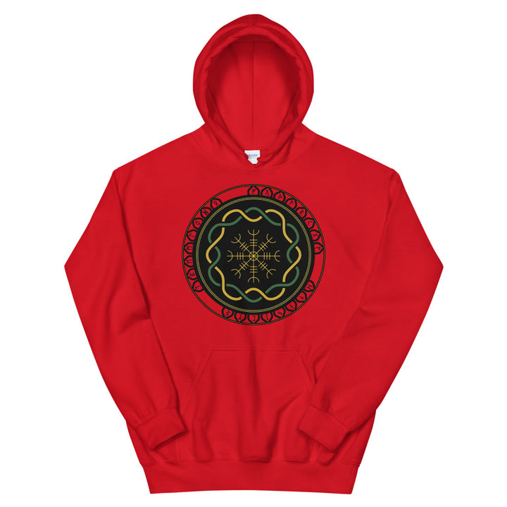 Celtic Runes 3 Red Unisex Hoodies by Chained Dolls
