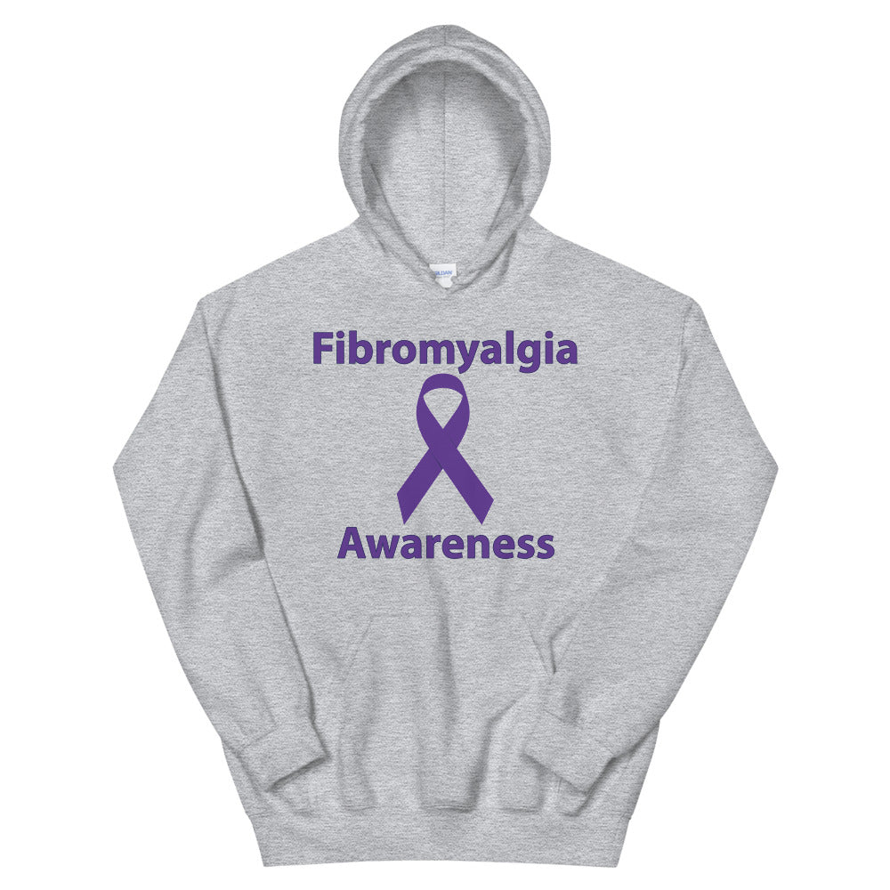 Fibromyalgia Awareness Ribbon Sport Grey Hoodie by Chained Dolls