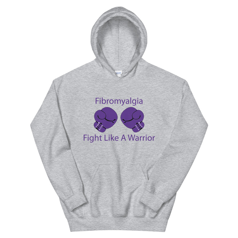 Fibromyalgia Fight Like A Warrior Sport Grey Hoodies by Chained Dolls